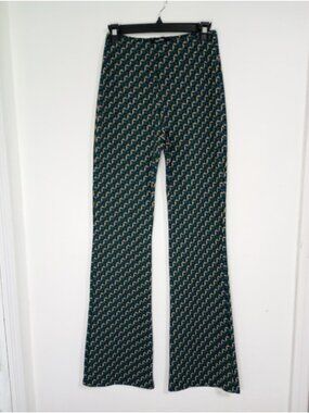 Pull&Bear Womens Geometric Print Flared Pants Size M Flared